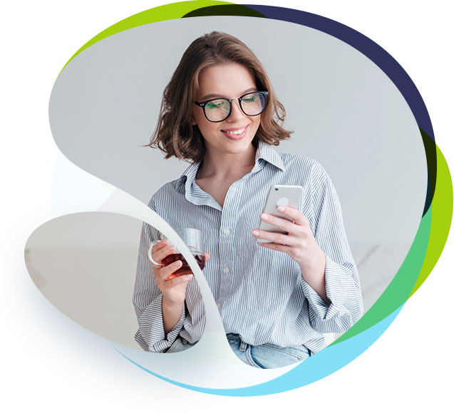 Girl with phone amssolutions
